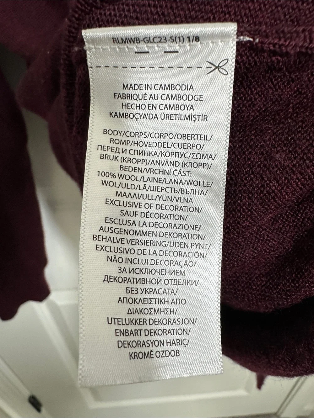 Polo Ralph Lauren Men’s Washable Merino Wool V-Neck Sweater Wine XXL
